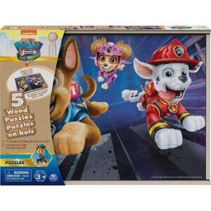 PAW Patrol: The Movie 5-Pack of Wood Jigsaw Puzzles for Kids 3 and up